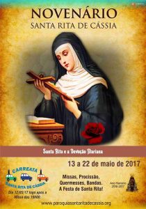 Novenário e Festa de Santa Rita de Cássia acontecerá em Maio